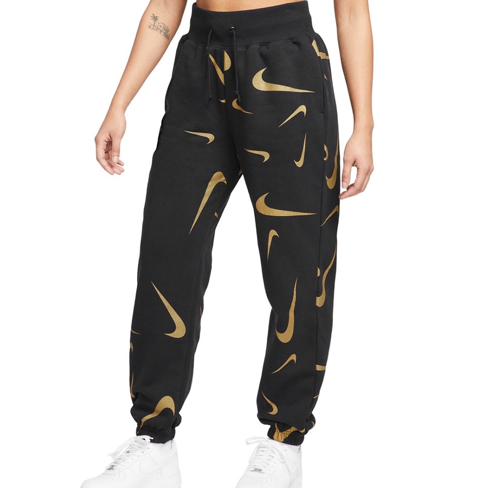 Women's Fleece Sportswear High-Waisted Printed Joggers